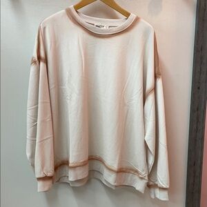 Very J Cream and Tan Sweatshirt